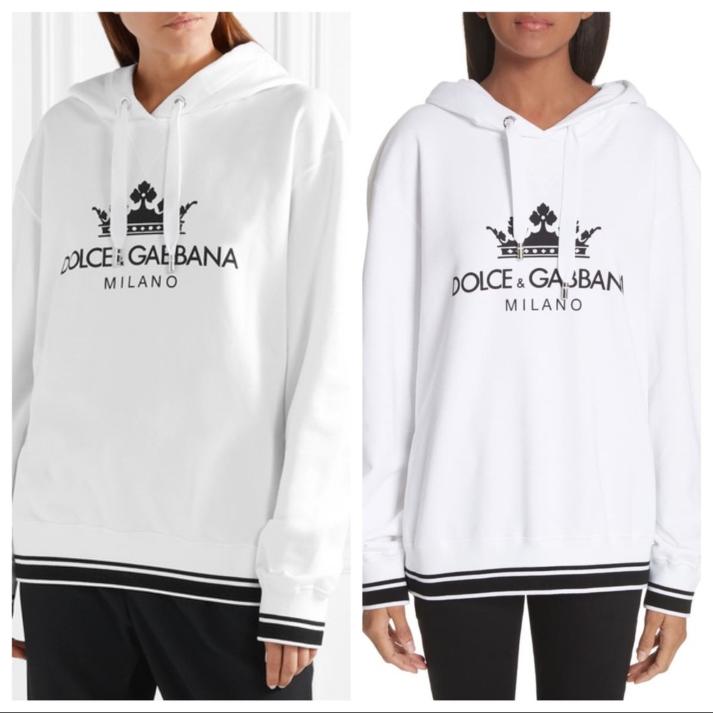 Dolce & Gabbana White Oversized Jersey Sweatshirt